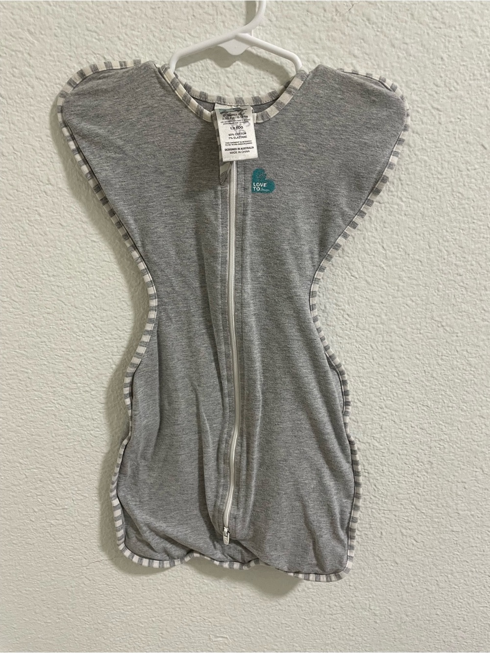 Love To Dream Gray Swaddle Sleep Sack for Babies - Zip Front